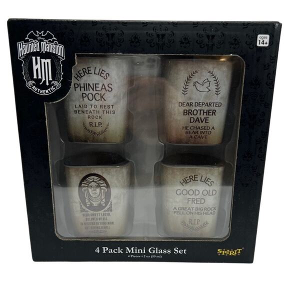 Disney Haunted Mansion Mini Shot Glasses Set Of 4 Spirit Halloween - Picture 1 of 4